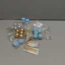 Bear Cake Toppers, Mini 3D Bear Baby Letter Milk Bottle Foam Balls 48 PCS Cake Topper Birthday Party Decoration Boho Mini Gender Reveal(Blue)