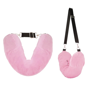 XIHIRCD Travel Pillow Stuffable with Clothes, Soft Travel Pillow Transformable Neck Pillow Expandable Cloth Carry on Pillow for Traveling Car Home Office Flight (Pink)