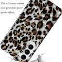 J.west Case for Samsung Galaxy S23 Case 6.1-inch, Luxury Sparkle Translucent Clear Leopard Cheetah Print Pearly Design Soft Silicone Slim TPU Protective Phone Case Cover for Girls Women (Bling)