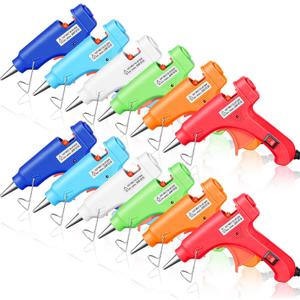Zhengmy 12 Pieces Mini Hot Glue Gun Crafts Hot Melt Guns Fast Preheating and Easy Squeeze Trigger for School DIY Arts Class Projects Office Home Quick Repairs (Multicolored)