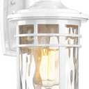 Darkaway Outdoor Wall Light Fixture,Outside Porch Lights Wall Mounted with Water Ripple Glass Exterior Waterproof Lantern Modern Wall Sconce Lighting for Front Door Yard Patio