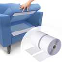 4 Inch x 18 Feet White Hook and Loop Tape with Adhesive, Nylon Heavy Duty Hook and Loop Tape Strips, Non Slip Rug Grippers, Wall Adhesive Strips, Keep Couch Cushions from Sliding - White