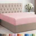Queen Fitted Bed Sheet - Bottom Single Fitted Sheet Only - Soft Hotel Luxury Bedding w/ 8-16 Inch Deep Pockets - Breathable, Cooling & Wrinkle Free - Easy-fit, Fade and Shrink Resistant - Baby Pink