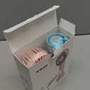 2-Pack Pink & Blue Handheld Fan, Small Cute Design, 3 Powerful Speeds, Operated by USB/Rechargeable Battery, Personal Portable Fan with Base & Lanyard, for Eyelash Makeup Travel Beach Office