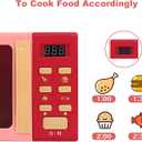 Cuterabit Toy Microwave Oven Playset with Light and Sound, Toy Kitchen Appliances for Kids, Play Kitchen Accessories and Toy Food for Toddlers 3 Year Old Up Girls Boys, Red