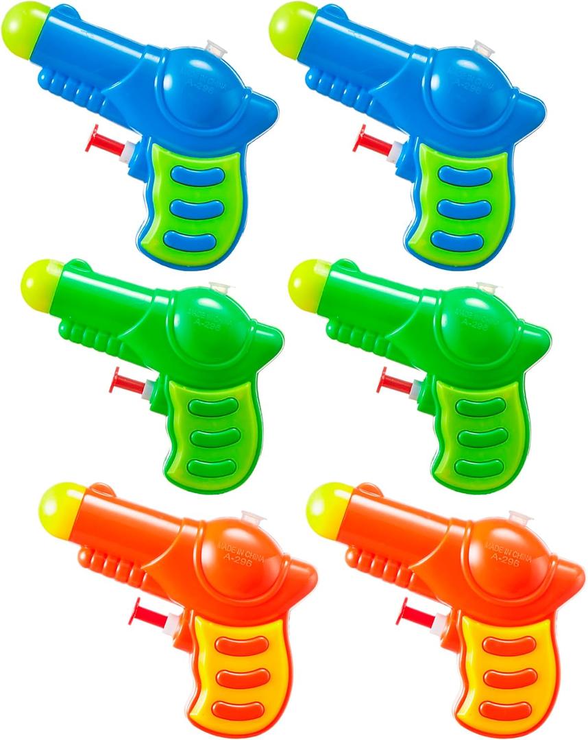 Sloosh 6 Pack Mini Water Guns for Kids, Small Squirt Guns Blaster Pool Toys for Boys Girls Summer Gifts for Party Favors Outdoor Water Fighting Toys