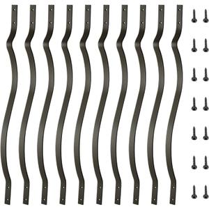 Deck Balusters 36 Inches Heavy Duty Iron Deck Balusters with Screws 26 Pack Metal Deck Spindles Balusters Iron Deck Spindles Wave Arc Baluster for Outdoor Stair Deck Porch