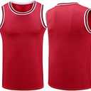 YWIES Plain Basketball Jersey, Blank Team Uniform, Hip Hop Hipster Short Sleeveless Active Shirts, M, Red