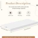 Hoolerry 1 PC Wire Rack Covers 12 x 35 Inch Wood Shelf Covers for Wire Shelving Pantry Shelves Covers Rack Liner Shelf Liners for Bathroom Kitchen Shelving Upgrade, White