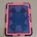 Case for iPad A16 11th Generation 11 Inch 2025, Auorld for iPad 10th Generation 10.9 inch 2022 case with Screen Protector, 360 Degree Rotating Stand Shoulder Strap Pencil Holder, Navy Pink