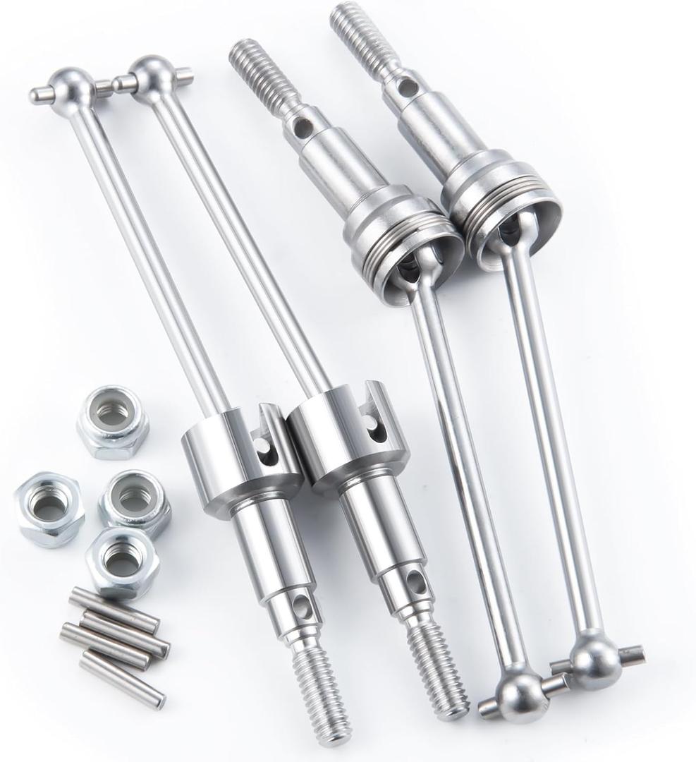 RCHUBAM 1/16 RC Front & Rear CVD Driveshaft 1 Set Steel Wheel Drive Shafts Upgrade Parts for 1/16 RC Truck HBX 16889