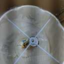 Flower Bird Ceramic Table Lamp, Rustic Vintage White 26.7" Tall Coastal Bedside lamp, Ceramic Lamp Body with Fabric Tapered Drum Shade for Living Room Bedroom House Bedside Nightstand Home