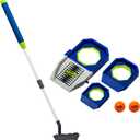 NERF Trick Shot Golf Set - Indoor + Outdoor Putting Trick Shot Kids Golf Set - Includes Putter, Balls, Ramp + Cups - All-in-One Toy for Kids (Blue)