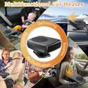 Car Heater 12V 200W - Portable Auto Vehicle Heater Defroster Windshield Defogger Automobile Windscreen Heaters for Cars with Fast Heating & Cooling Fan Window Defroster with Cigarette Lighter Plug