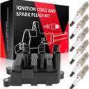 SCITOO 1 ignition coils + 6 iridium Spark Plugs,for Mercury Sable 3.0L 2001-2005,for Mercury Monterey 4.2L 2004-2007,for Ford for F-150 4.2L 2001-2008 DG485 C1312 E260