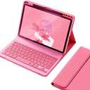 Keyboard Case for iPad Air 11 inch (M3/M2)/ Air 5th 4th Generation 10.9 Inch/iPad Pro 11 inch 4th/3rd/2nd/1st Gen Magnetic Detachable Bluetooth Color Keyboard (Dark Pink)