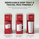 Tastyle Single Serve Coffee Maker with Built-in Detachable Milk Frother, Iced and Hot Coffee Machine for K Cup & Grounds, 40oz Removable Water Reservoir, 6 Cup Sizes, Fits 7.3" Travel Mug, Red