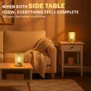 2 Pack Battery Operated Decorative Lamp with Timer for Bedside, Small Cordless Table Lamps with LED Warm Bulb for Shelf/Coffee Table/Entryway/ Bathroom or Kitchen Counter/ Dorm/Office Cubicle(Clear)