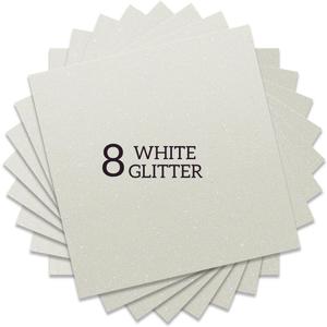 Rainbow White Glitter HTV Heat Transfer Vinyl Bundle 8 Sheets-12 x12 Iron on for DIY Shirts Gifts