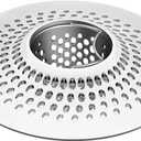 LEKEYE Shower Drain Hair Catcher/Bathroom Drain Cover/Bathtub Drain Strainer/Shower Stall Drain Protector(Pearl Chrome)