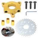 CNC Adapter 32T Sprocket for 1"/ 1.5"(25mm/ 38mm) 80cc Motorized Bicycle 415 Chain Replacement Parts for 49cc 50cc 60cc 66cc 80cc 2 Stroke Engine Gold