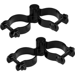 VIVIDA 1-5/8" Black Gate Hinge Kit, Chain Link Male Female Gate Post Hinges, Black Chain Link Fence Hardware, 2 Set