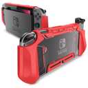 Mumba Dockable Case for Nintendo Switch (2017 Release), [Blade Series] TPU Grip Protective Cover Case Compatible with Nintendo Switch Console and Joy-Con Controller (Red)