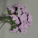 BLEUM CADE 16Pcs Artificial Flowers Fake Roses with Stems, Purple Boxed Foam Roses for DIY Bouquets Centerpieces Wedding Party Arrangement Bridal Shower Decor