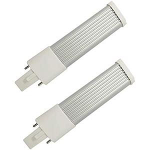 E-Simpo L135mm/5.3" 2-Pack 4W G23 PL-S 7W Plug in Recessed PL Bulb 2-Pin Horizontal Retrofit CFL PLS-7W Replacement 110V 220V 180 View Angle Ceiling Lamp (Daylight 6000-6500k)