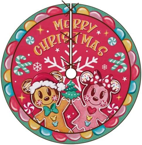 Fzbali Gingerbread Man Merry Christmas Tree Skirt, 48 Inches Lace-up Red Xmas Tree Skirt, Funny Winter Holiday Party Indoor Decoration Snowflake Home Decor Fzbali Gingerbread Man Merry Christmas Tree Skirt, 48 Inches Lace-up Red Xmas Tree Skirt, Funny Winter Holiday Party Indoor Decoration Snowflake Home Decor