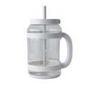 REDUCE WaterDay 80 oz Water Jug with Time/Ounce Markings - Spill-Proof Straw, Durable Tritan - Big Water Bottle for Daily Hydration - Dishwasher Safe, Clear & Easy to Clean, Gray