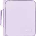 SUNEE Zippered Binder Bag with Handle, 2-Inch 3-Ring O-Ring, 500-Sheet Capacity, Includes Zip Pocket, 5-Tab Expanding File Folder, Multi-Pocket Organizer Binder for Middle School, Lavender Purple