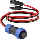 Aviation Plug to Solar Panel Cable, 12AWG 2FT Solar to Aviation Connector 12V/30A Compatible with Portable Power Station AC200MAX / AC200P New 2-Pin