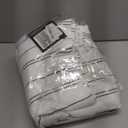 jinchan White Curtains Black Striped Curtains 96 Inch Length for Living Room Bedroom Window Treatment Modern Linen Look Pinstripe Light Filtering Privacy Back Tab Rod Pocket 2 Panels Set