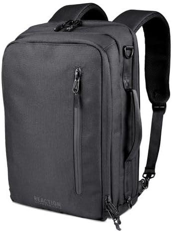 Kenneth Cole REACTION Parker 16" Polyester Tech Covertible Backpack/Briefcase, Black