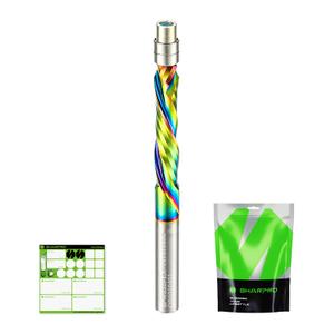 Compression Flush Trim Router Bit 1/4 Inch Shank,Flush Cut Router Bit with Bottom Bearing,Extra Long Coated Carbide Bit，CNC Pattern Woodwork, 1-1/4Inch CL, 3 Inch OVL