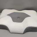 Cervical Pillow for Neck Pain Relief, Shoulder Pain, Ergonomic Dual Sided Back, Side, Stomach Sleepers Orthopedic Soft/Medium Queen (24.5" x 15" x 5.4"/4.1") (Light Grey)