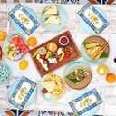 Amalfi Coast Party Decorations - 100 Pcs 7.9 x 4.3 in Lemon Napkin Blue Tiles Mediterranean Disposable Paper Hand Towels, Summer Fruit Lemonade Lemons Theme Birthday Bridal Shower Supplies