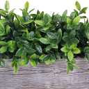 Artificial Eucalyptus Plant in Rustic Rectangular Wooden Planter Box Faux Potted Herb Plant Greenery Arrangement for Farmhouse Indoor Wedding Table Centerpiece Mantel Shelf Kitchen Decor