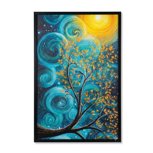 Large Tree of Life Wall Art for Living Room Teal Tree Pictures Big Wall Decor Modern Aesthetic Canvas Print Painting Home Framed Artwork Decoration Gifts for Bedroom Office 24"x36"