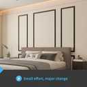 Art3d Pre-Cut Wall Molding Set of 6 pcs, Ready-to-Assemble Wainscoting Panels for Interior Wall Dcor Living Room Bedroom Accent Wall - Installed with Glue, 3 Top 3 Bottom, Black