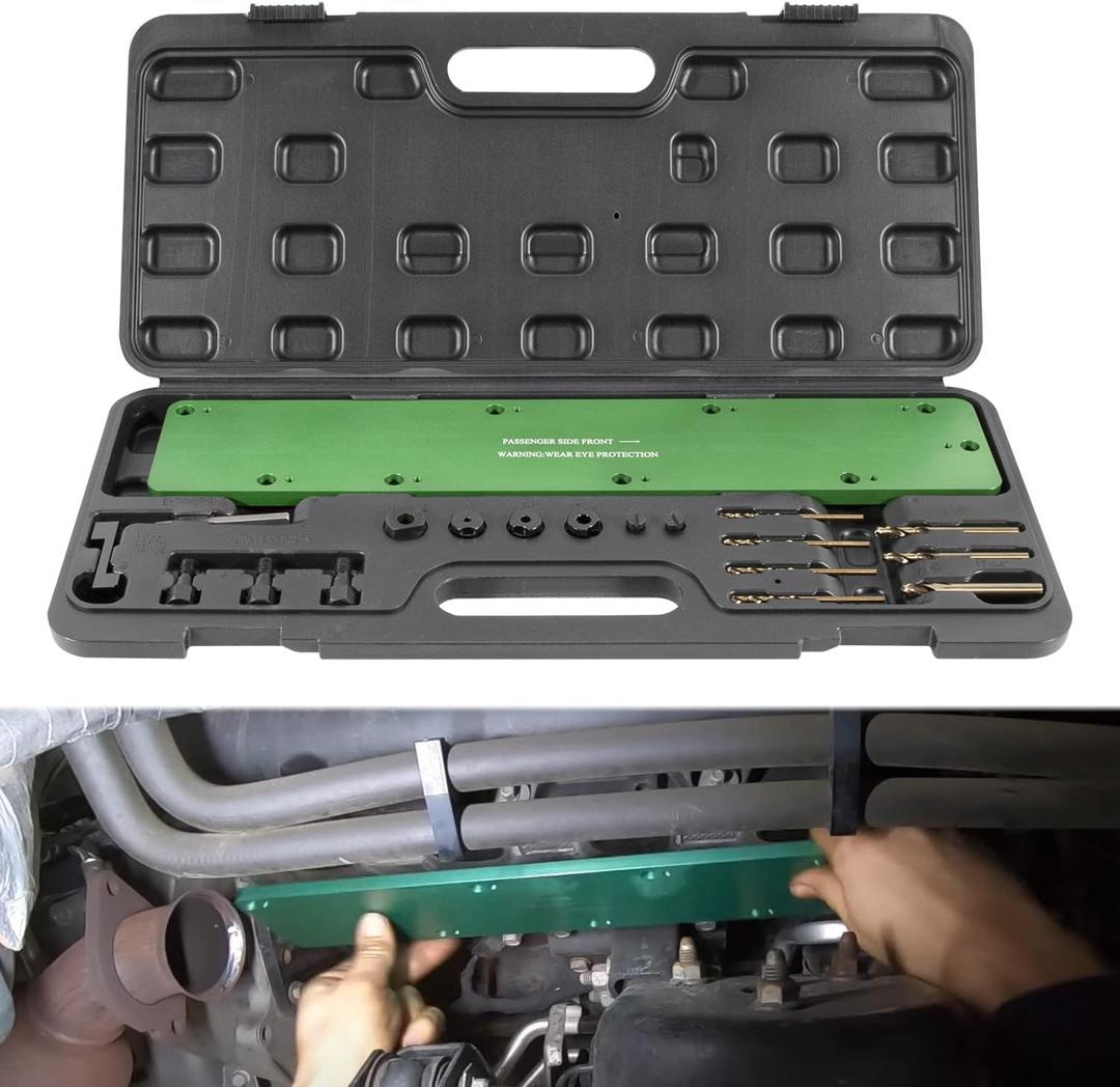 71500 Exhaust Manifold Bolt Stud Drill Template Removal Tool Kit Fit For Dodge 5.7L Hemi Motors, Remove Broken Exhaust Manifold Bolts Without Damage Cylinder Head