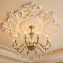 28" Large PU Ceiling Medallion for Light Fixtures, French Style Chandelier Base Decorative Victorian Rosette Light Covers for Chandeliers