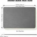 Stone Bath Mat, Quick Drying Bath Mat for Bathroom, Diatomaceous Earth Mat, Quick Dry Shower Mat, Fast Absorbent, Elegant Design, Easy to Clean - Grey 23.615.35, 1'3" x 1'11"