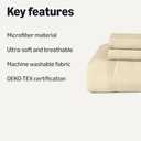 Amazon Basics Brushed Microfiber Comforter Set, Extra Soft with Natural Texture, 3-Piece, Queen/Full, Beige