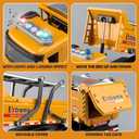 Dump Truck for Boys Age 4-7, 12" Big Plastic Toy Dump Truck with Sounds and Lights, Construction Vehicle Toy with Movable Parts for Kids