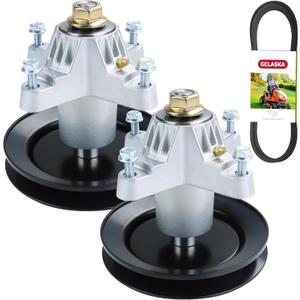 GELASKA 2 Pack 918-0624B Spindle Assembly for Cub Cadet 42 inch RZT42 Decks | Replaces 618-0624 918-0624 618 0624 918-0624A 618-0659 for ZT42 LT1042 LT542G LT542H Pony 42, 2x Spindle 1x 954-04060C Belt