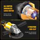 Cordless Angle Grinder Compatible with DEWALT 20V Max Battery, 4-1/2-Inch, 11000 RPM Brushless Motor for Cutting, Grinding, Polishing (No Battery)