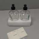 KIVY Glass Soap Dispenser Set [INCL. Waterproof Labels] - Glass Soap Dispenser with Pump - Hand Soap and Dish Soap Set - for Kitchen, Shower & Bathroom - Refillable (2X 16oz)