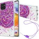 For Samsung Galaxy A03/SM-A035F Phone case, Soft TPU Cushion to Protect The Cute Phone case, with Bracket and Lanyard, Suitable for Samsung Galaxy A03/SM-A035F Case (Purple)
